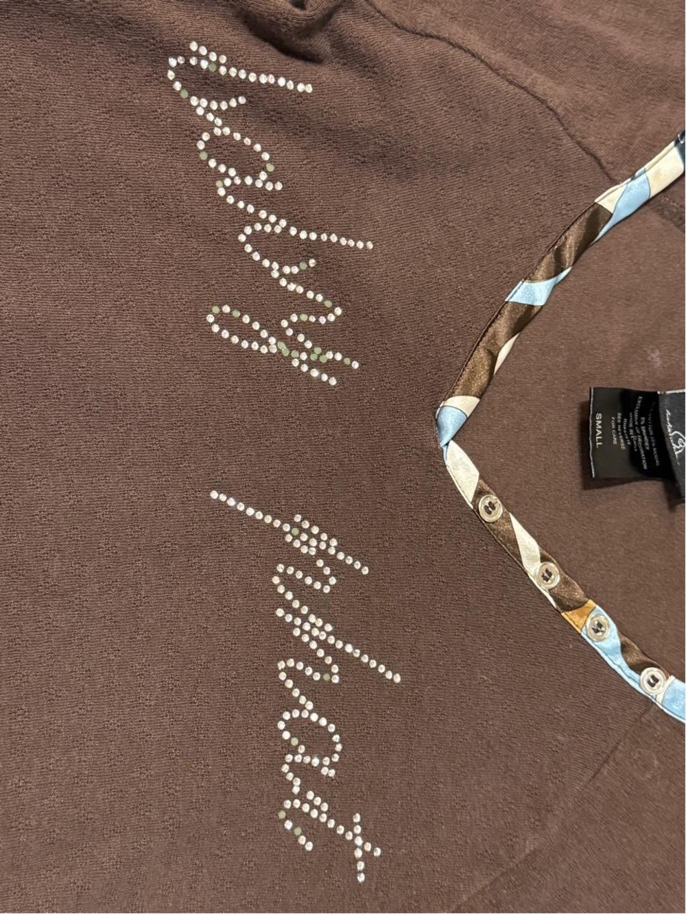 Vintage Y2K Baby Phat Intimates rich brown thermal logo long-sleeve hoodie - Picture 6 of 9